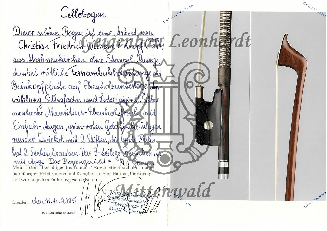 Knopf Christian Freidrich Wilhelm II - Markneukirchen um 1880 - CB-148